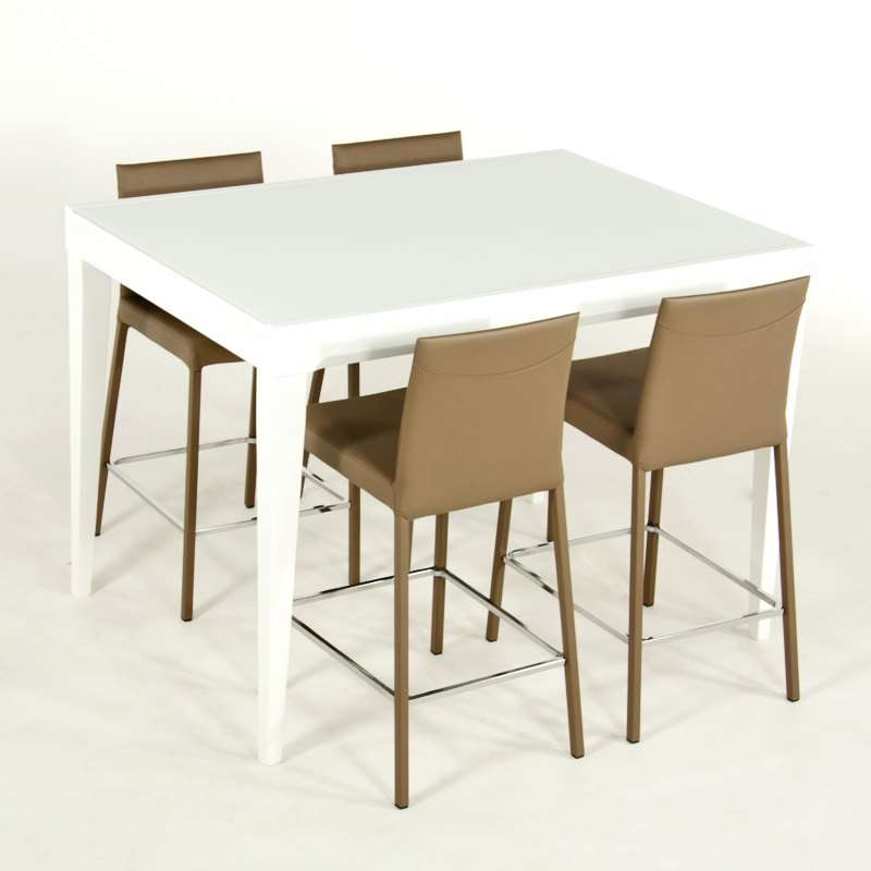 Table en verre extensible blanche Fly  HT 90cm  4 Pieds  tables