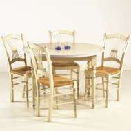 Table ronde ancienne pied central avec rallonge
