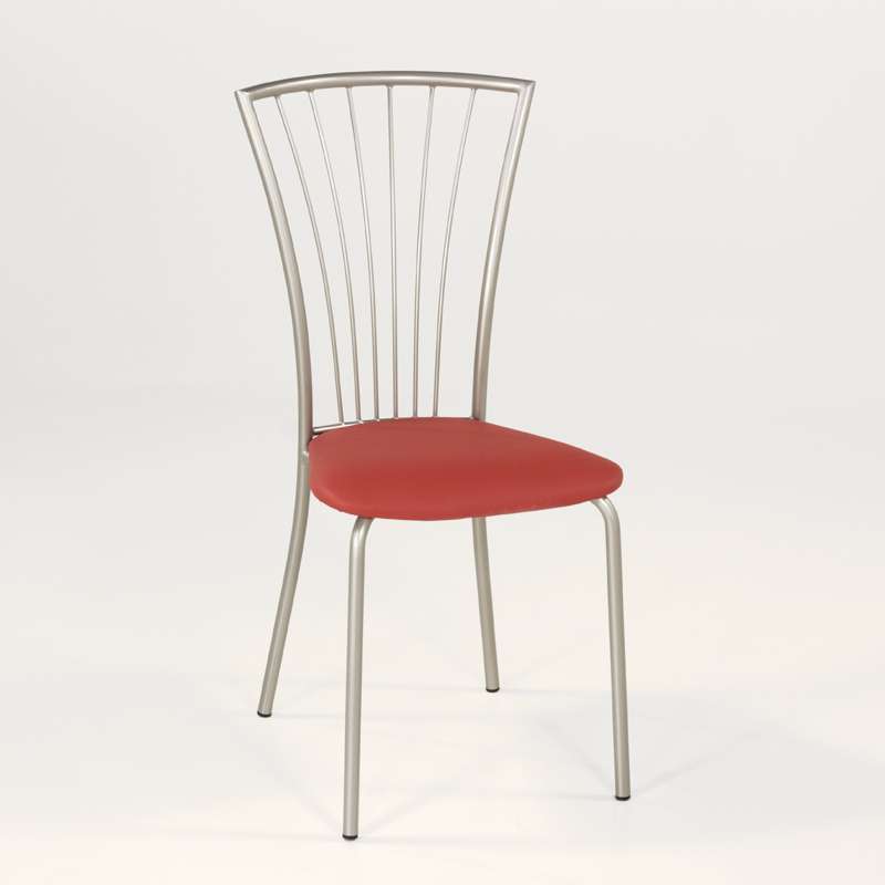 Chaise de cuisine en vinyle et métal Jana 4 Pieds tables Chaise de cuisine en vinyle et métal Jana 4 Pieds tables