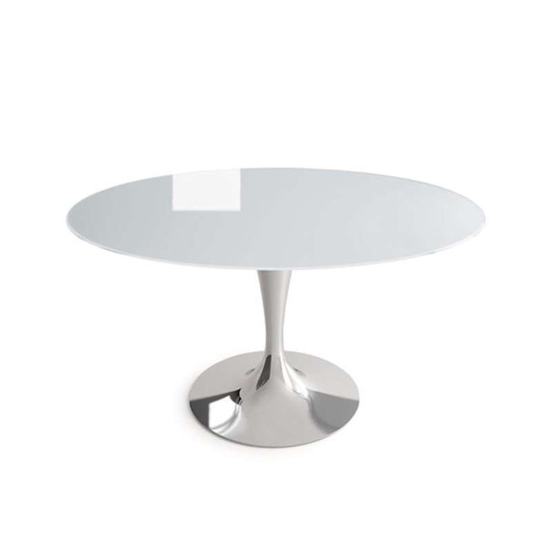 4 pieds table ronde verre