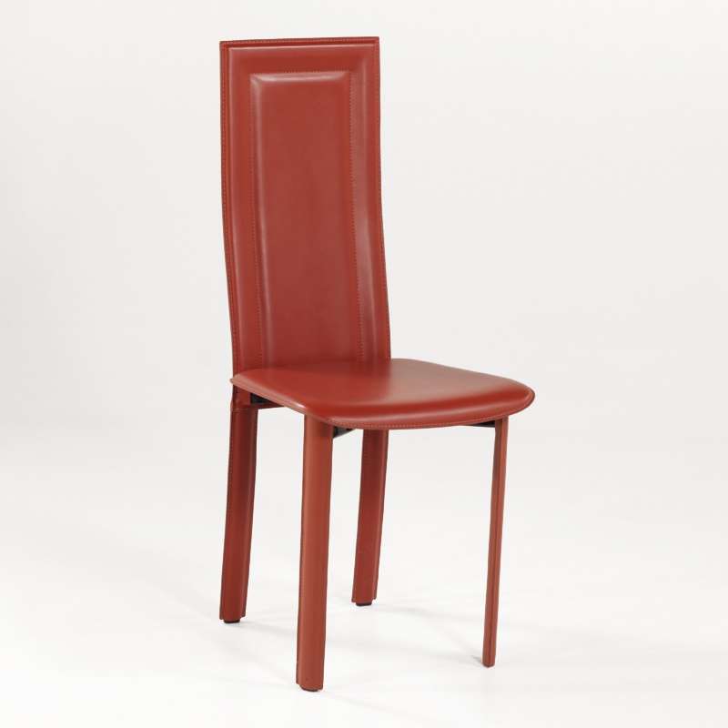 Chaise de salle à manger en croûte de cuir  Tess  4 Pieds  tables