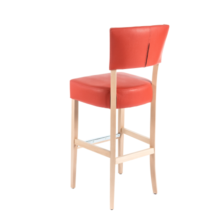 Tabouret de bar matelassé en synthétique et bois - BarSteffi