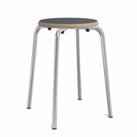 Tabouret bas en métal et bois - Tabcollège 3