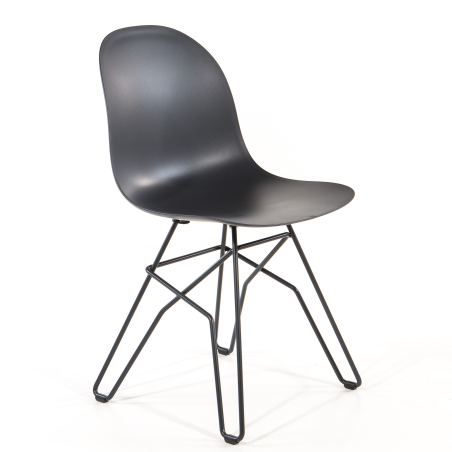 Chaise design en polypropylène noir et métal - 1664 Academy Connubia