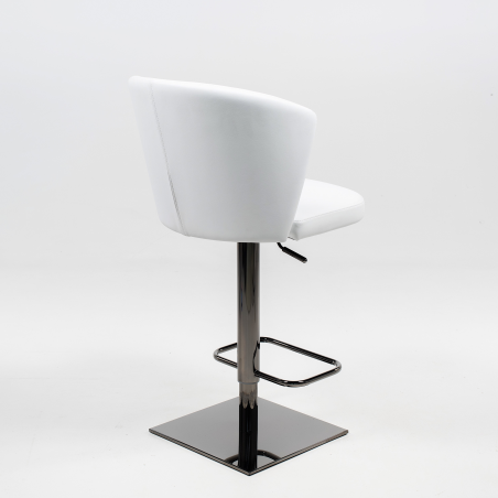 Tabouret réglable en vinyle et métal chromé - Ines