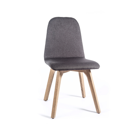 Chaise de salle à manger moderne en tissu et bois - Pandora