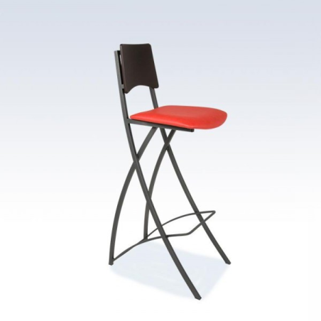 Tabouret snack contemporain pliant en métal et synthétique - Ophélie
