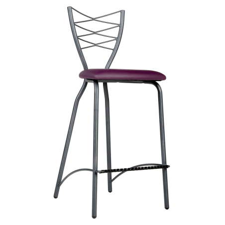 Tabouret snack en synthétique violet et métal - Romance