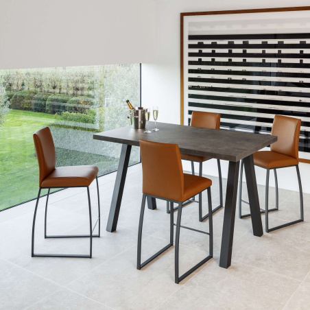 Table snack rectangulaire en stratifié et métal - Queen