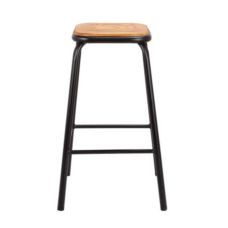Tabouret hauteur 65 cm industriel sans dossier en métal noir dépoli - Max