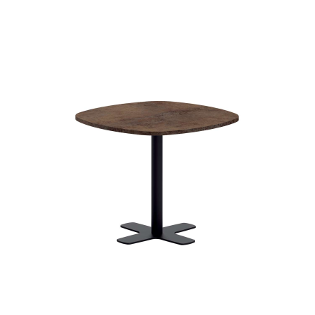 Table de cuisine carrée en stratifié avec pied central - Spinner
