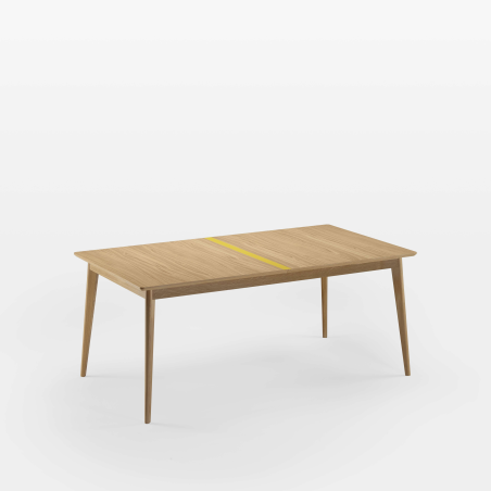 Table en bois scandinave fabrication française avec liseré coloré - Paul 666