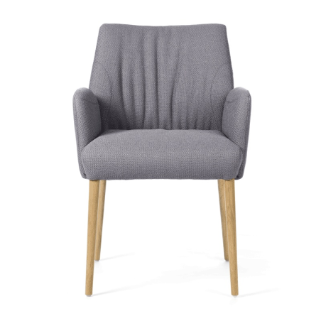 Fauteuil cocooning en tissu et pieds en bois naturel en chêne massif - Enora Mobitec