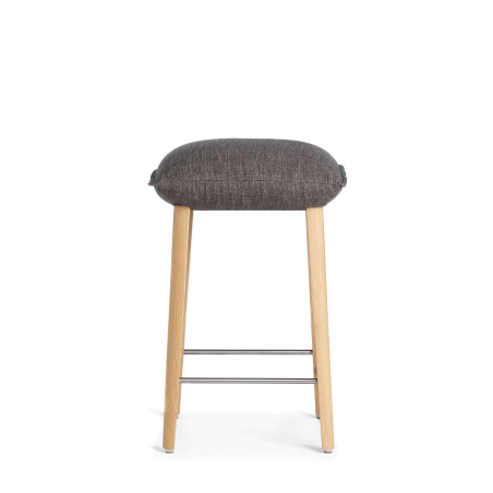 Tabouret sans dossier pour table 90cm de haut en tissu et pieds bois - Soda Mobitec®