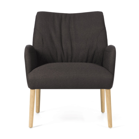 Fauteuil cocooning en tissu et pieds en bois - Enora Mobitec®