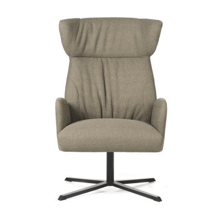 Fauteuil cocooning en tissu gris avec repose-tête - Enora Mobitec®