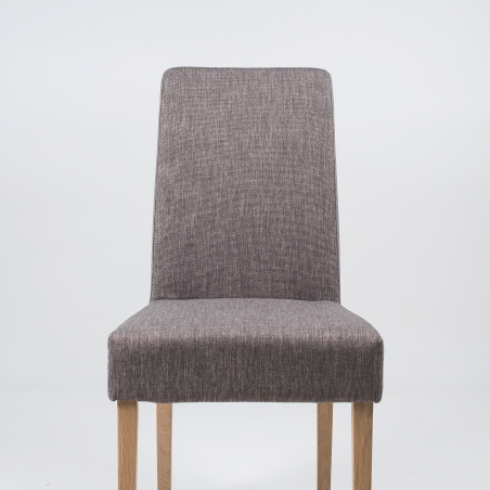 Chaise de séjour en tissu gris et bois massif - Gaby Mobitec®
