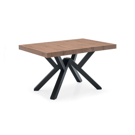 Table extensible design en mélaminé avec pieds en bois - Mikado Connubia©