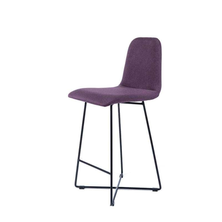 Tabouret scandinave en tissu violet avec pieds en métal - Pandora