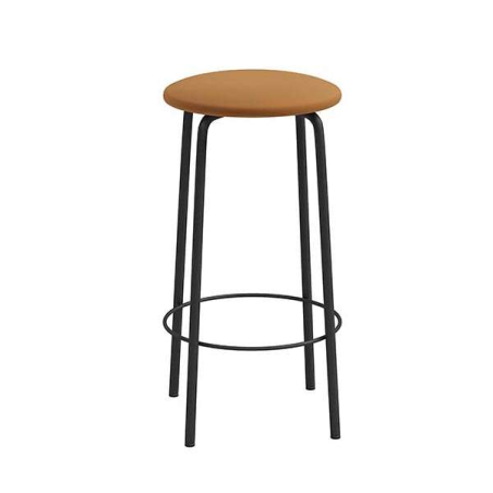 Tabouret de cuisine sans dossier en métal noir - Nantes