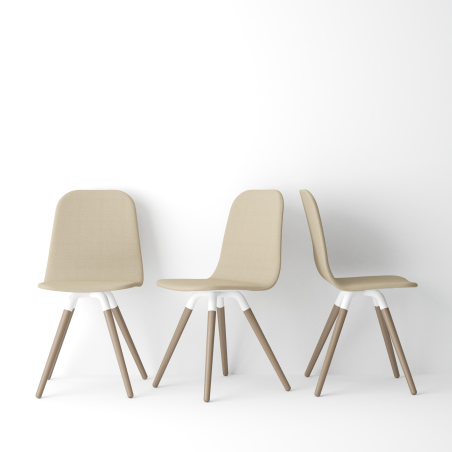 Chaise scandinave en synthétique et bois - Nuba