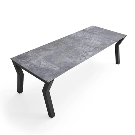 Table design avec allonges en Dekton gris - Sky plus