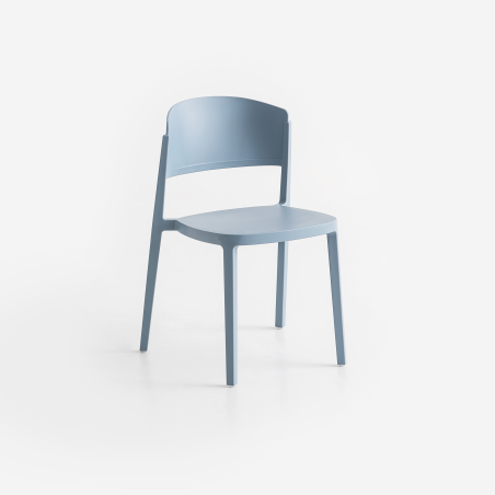 Chaise moderne empilable en technopolymère bleu ciel - Abuela