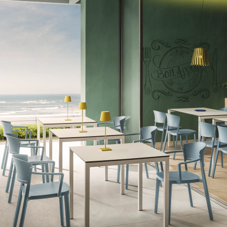 Fauteuil empilable en technopolymère bleu - Abuela B