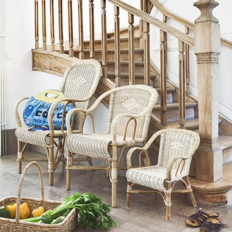 Fauteuil vintage en rotin - Grand père
