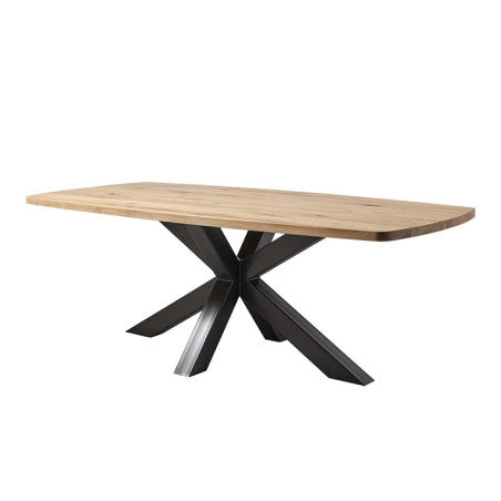 Table design pied mikado en bois massif et plateau tonneau - Carte