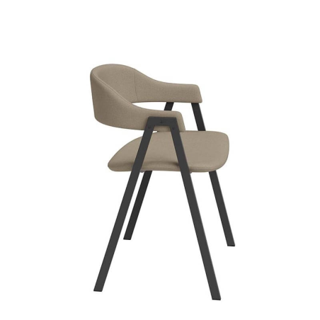Fauteuil beige avec accoudoirs - Arca