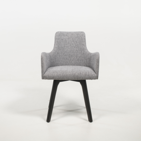 Fauteuil design confortable en tissu gris - Anders