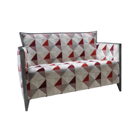 Petit canapé style art déco en tissu à motifs - Nathan