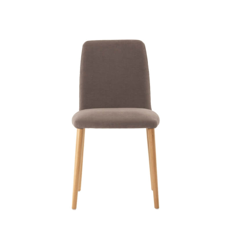 Chaise cocooning de salle à manger en tissu gris et bois - Rob Mobitec