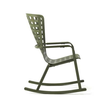 Rocking-chair design réglable en polypropylène vert - Folio
