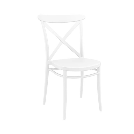 Chaise de cuisine en plastique blanc style bistrot - Cross