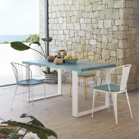 Chaise en métal et bois rétro - Tudela