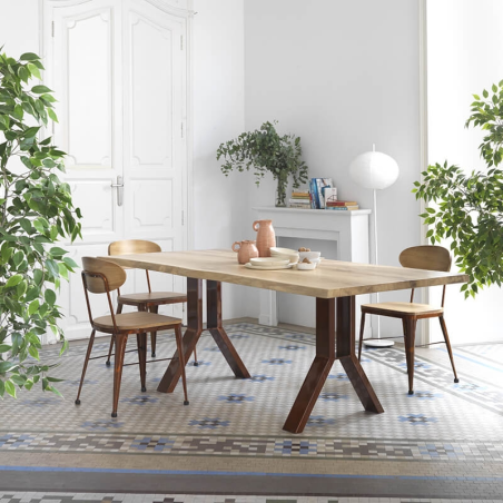 Chaise usine en bois et métal fabrication espagnole - Austin 