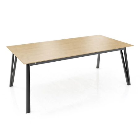Table en bois massif avec pieds en métal forme épingle - Brest Mobitec®