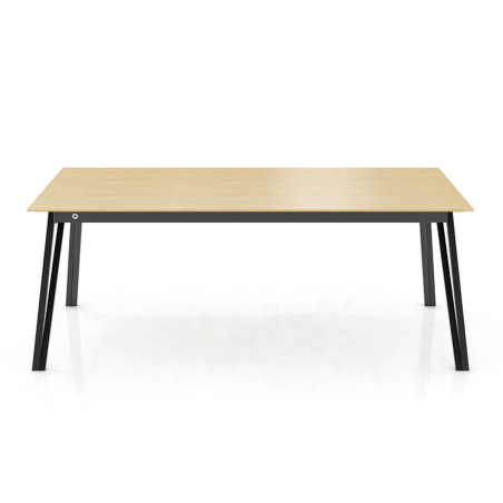 Table en bois massif avec allonges avec pieds en métal forme épingle - Brest Mobitec®