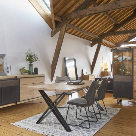 Table design industrielle pieds en X - Fusion