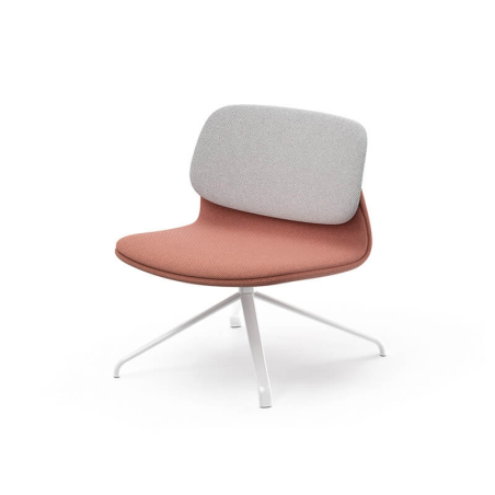 Chauffeuse pivotante en tissu et métal