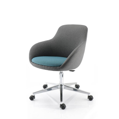 Fauteuil réglable en tissu avec roulettes