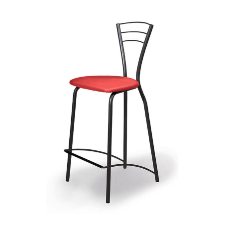 Tabouret snack avec dossier et pieds en métal fabriqué en France - Rebecca