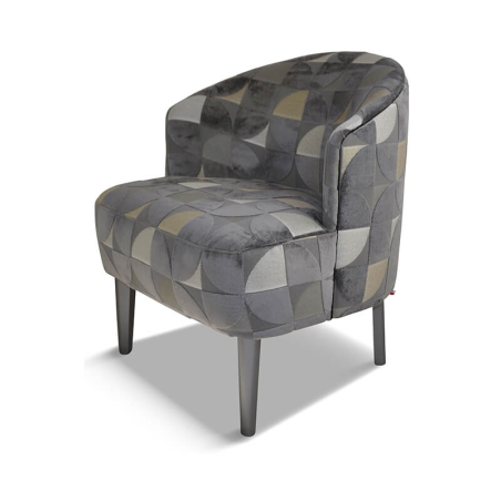 Fauteuil confortable en tissu imprimé et en bois fabriqué en France - Nico