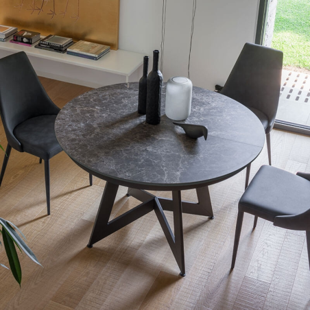 Table extensible ronde en céramique design - Venus