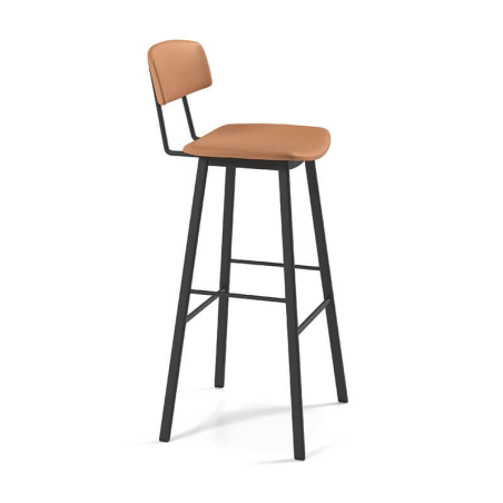Tabouret moderne marron en synthétique hauteur bar - BarAmica