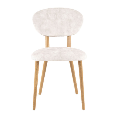 Chaise moderne en tissu ivoire et bois massif - Toro Mobitec®