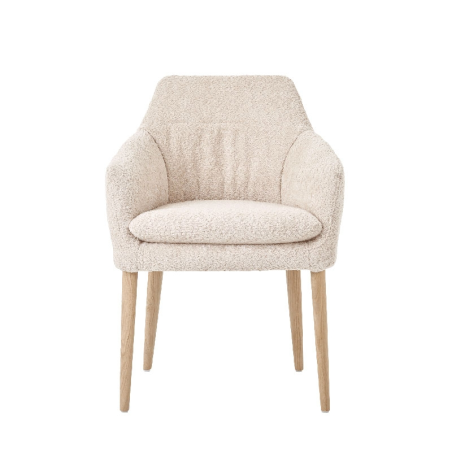 Fauteuil tendance en tissu et pieds en bois - Saga Mobitec®