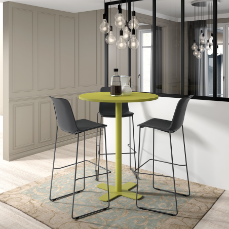 Table ronde pour cuisine en stratifié avec pied central - Spinner